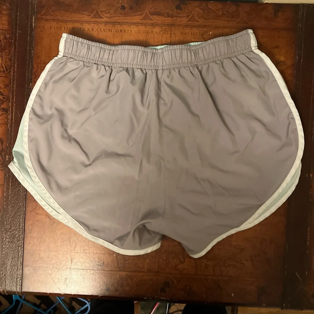 Nike Women's Athletic Shorts in Gray and Mint - Picture 2 of 3